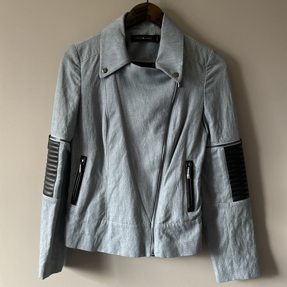 STELLA & JAMIE MULTI WAY LONG SLEEVE OR SHORT SLEEVE MOTO JACKET SIZE SMALL - Picture 6 of 11
